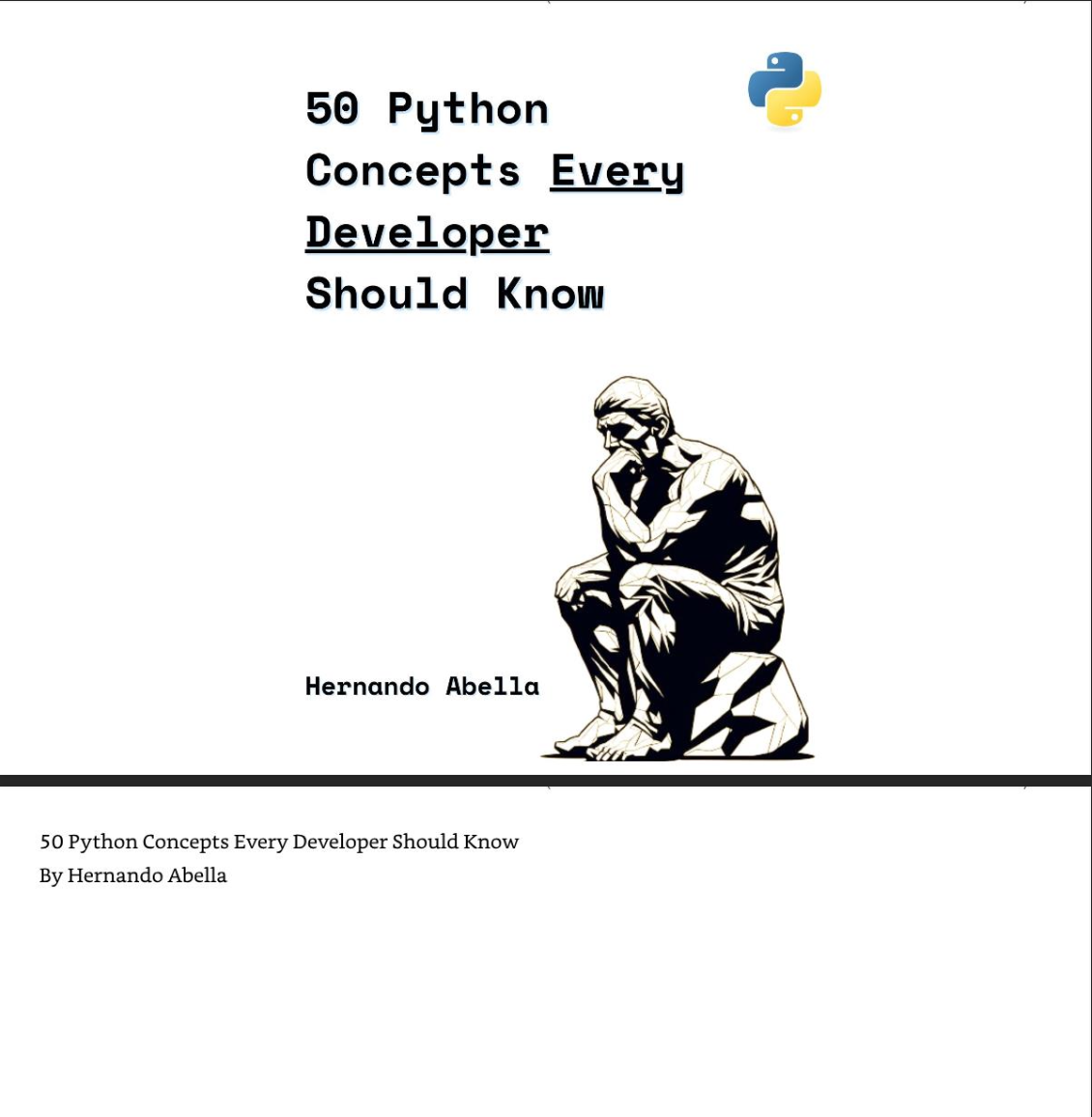Cover image for 50 Python Concepts Every Developer Should Know