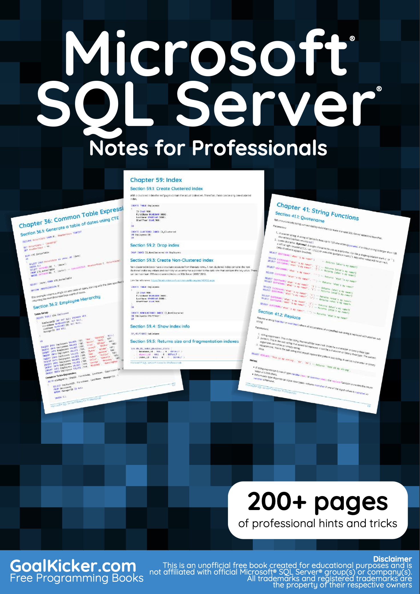 Cover image for MicroSoft SQL For Professionals