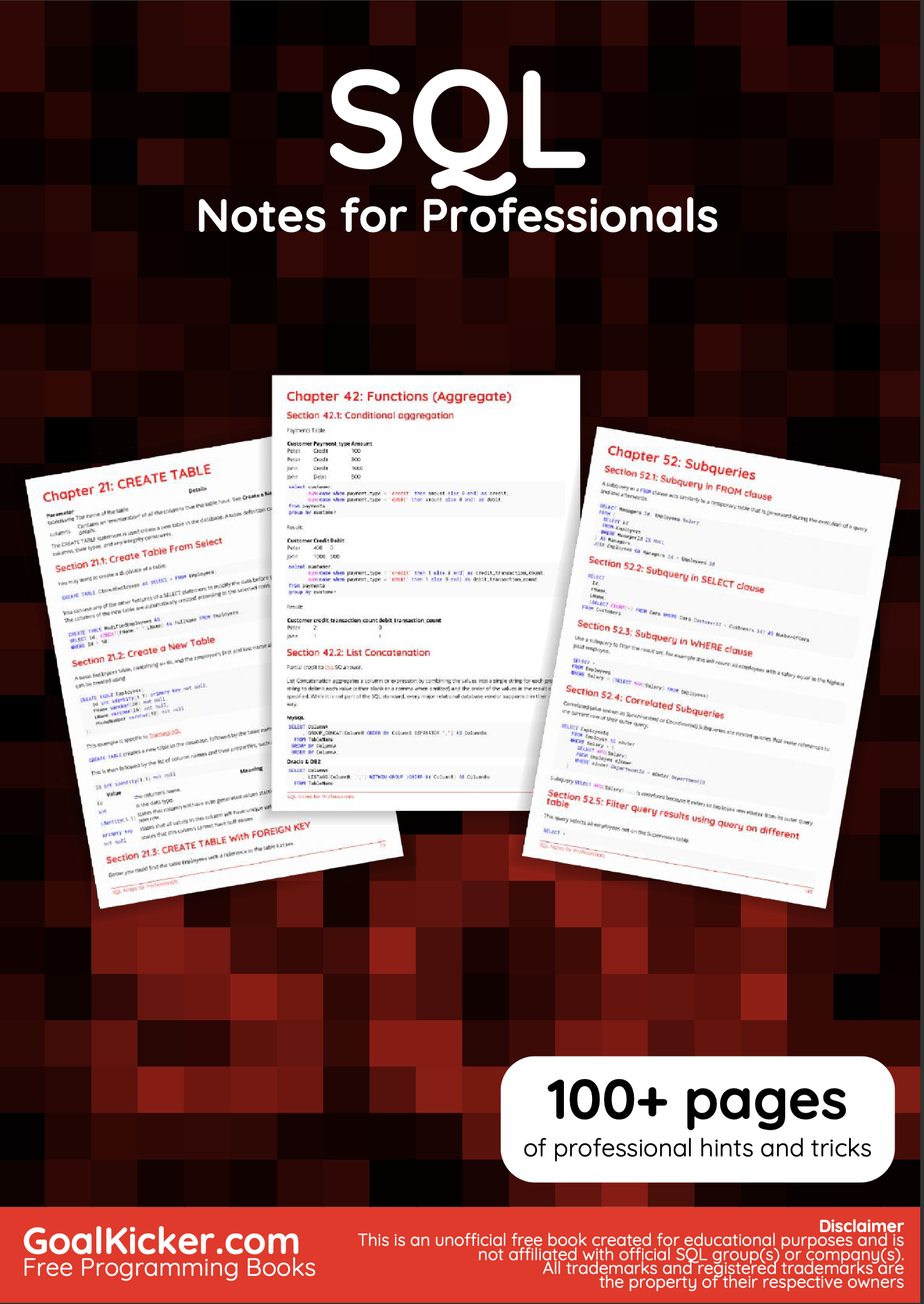 Cover image for SQL Notes For Professionals